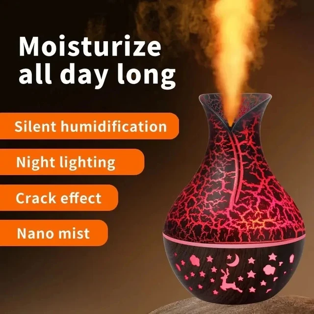 Wood Grain Aroma Diffuser 7 LED Color Humidifier 400ml Capacity Ultrasonic Air Humidifier USB Cool Mist Humidifier for Home 1