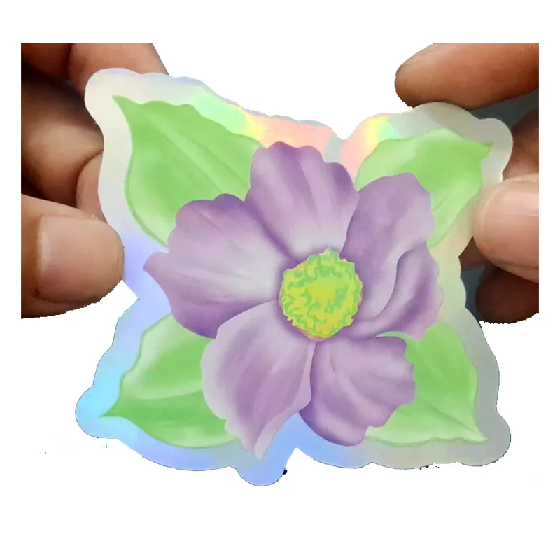 접착식 홀로그램 실버 스티커, 라벨 맞춤 인쇄, 0422-1