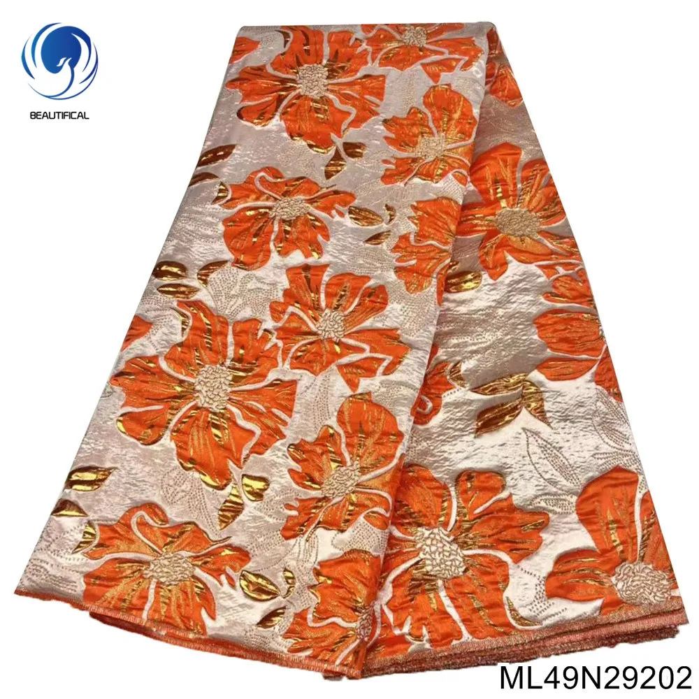 

Latest 5 Yards Guinea Brocade Jacquard Fabric African Lace 2022 High Quality Nigerian Brocade Fabrics for Wedding Dress ML49N292