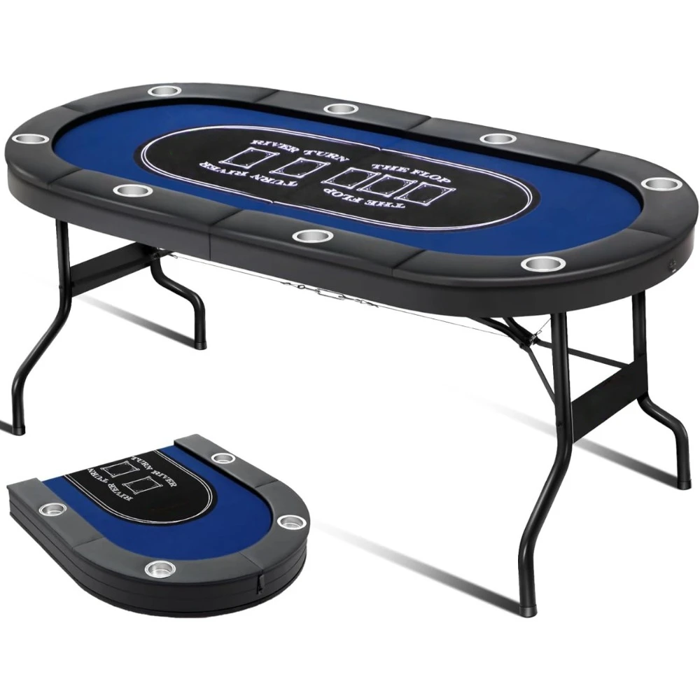 

Poker Table Foldable,8 Player Texas Holdem Poker Table,Portable Casino Table for Game Room, Gambling Table Poker,Gambling Tables