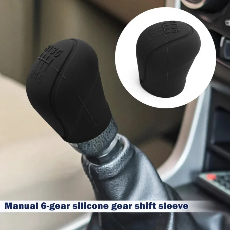 Car Gear Shift Collars Universal Car Manual Gear Shift Grip Silicone Non-Slip Cover 6-speed Gear Shift Grip Protective Covers