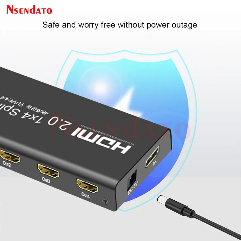 1X4 1x2 HDMI Splitter 4K 60Hz 1 In 4 Out HDMI 2.0 Distributor Splitter 1080P 60hz Display For Amplifier HDCP DVD PS4 Xbox HDTV