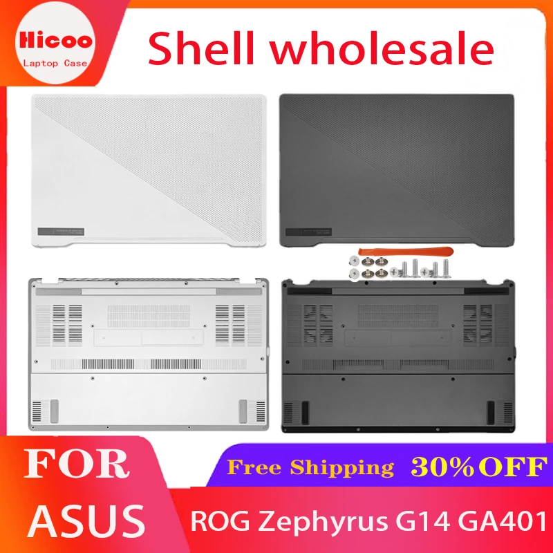 

New Original Screen Back Cover For Asus ROG Zephyrus G14 GA401 Laptop LCD Back Cover Bottom Case A D Shell Gray White