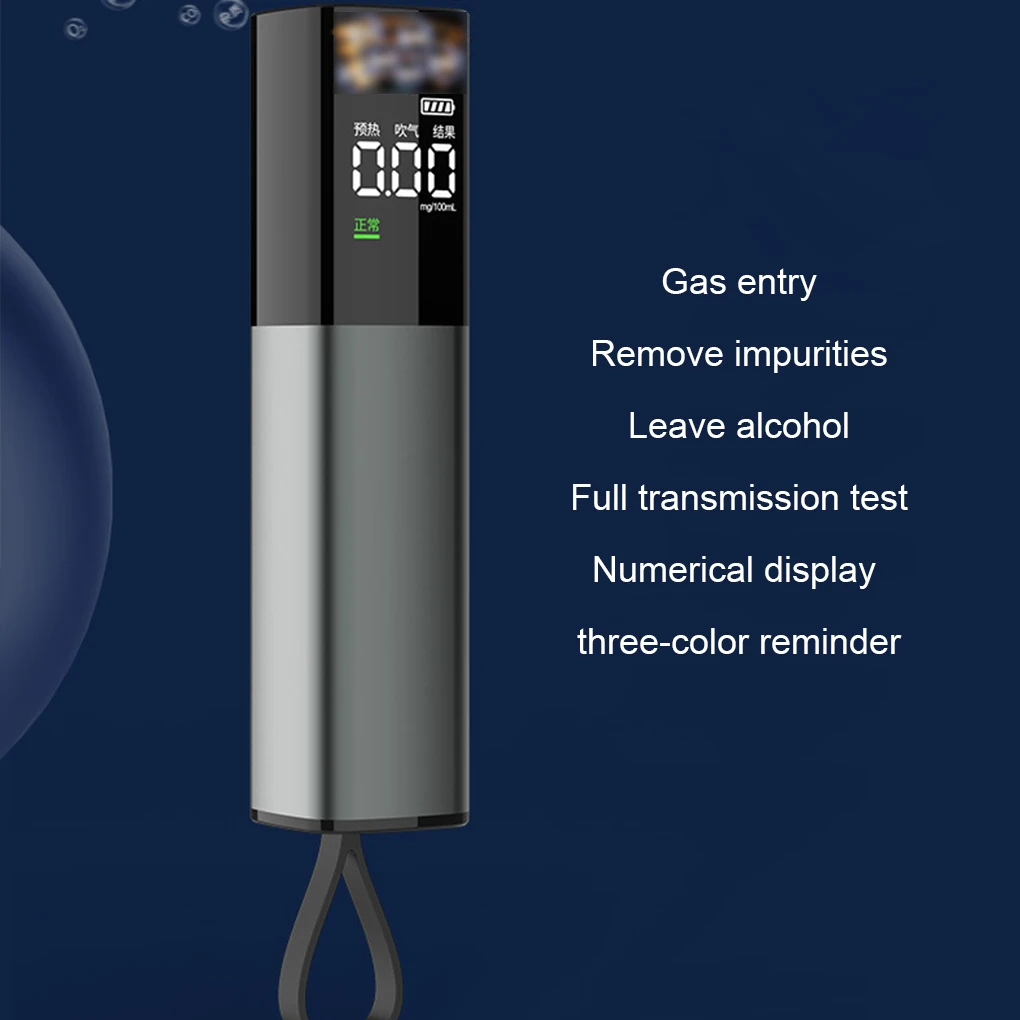 Alcohol Tester Professional High Sensitivity Breathalyzer Type-C Charging LED Display Portable Breathalyzer