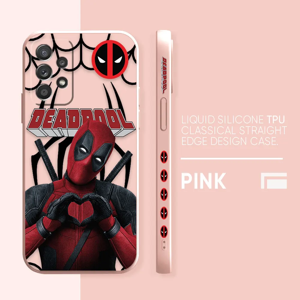 thumbnail image 1 of Case For Samsung Galaxy A91 A73 A72 A71 A53 A52 A51 A42 A33 AO3S 4G 5G Simple Liquid silicone Case Marvel Deadpool, 1 of 5