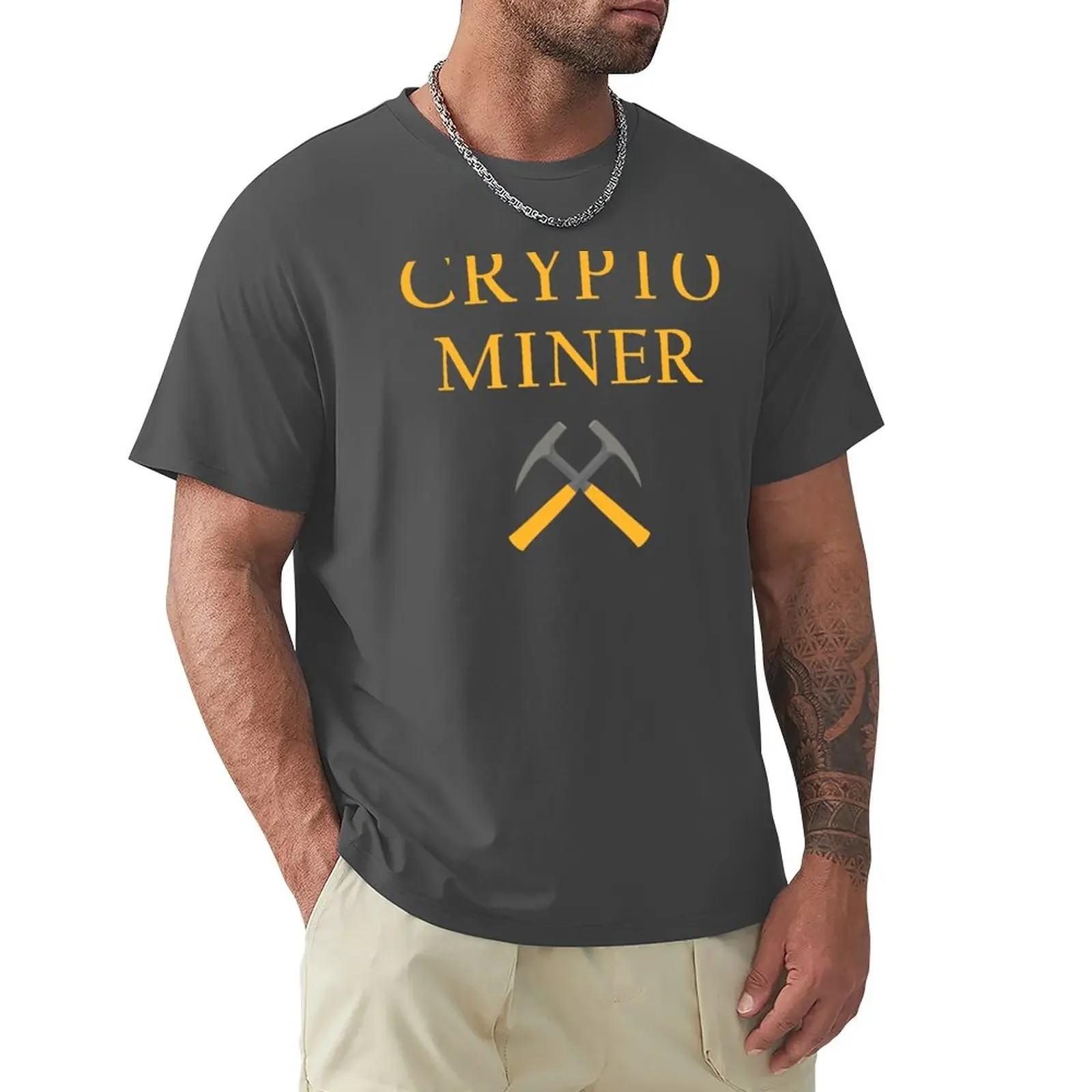 

Crypto Miner T-Shirt oversized for a boy plain black t shirts men