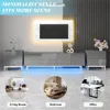 Modern Minimalist Nightstand Set of 2, 24" High Gloss Electroplated Sofa Side Table with 2 Magnetic Storage Drawers, Rectangula 5