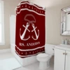 Custom Name Nautical Shower Curtain Anchor Design Waterproof Fabric Bathroom Decor Ocean Themed Personalized Bath Curtain 5