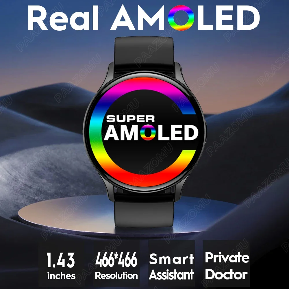 

New AMOLED Smartwatch Men 1.43" 466*466 HD Screen Always Display Time Bluetooth Call IP68 Waterproof Sports Women Smart Watch