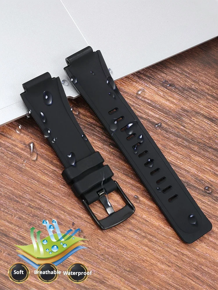 Waterproof Soft Silicone Sports Strap 24-16mm Men's Rubber Watchband