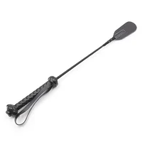 Training  Outdoor Sports Equestrian Durable Black PU Leather Portable Lightweight Horse Whip Non Slip Handle 2