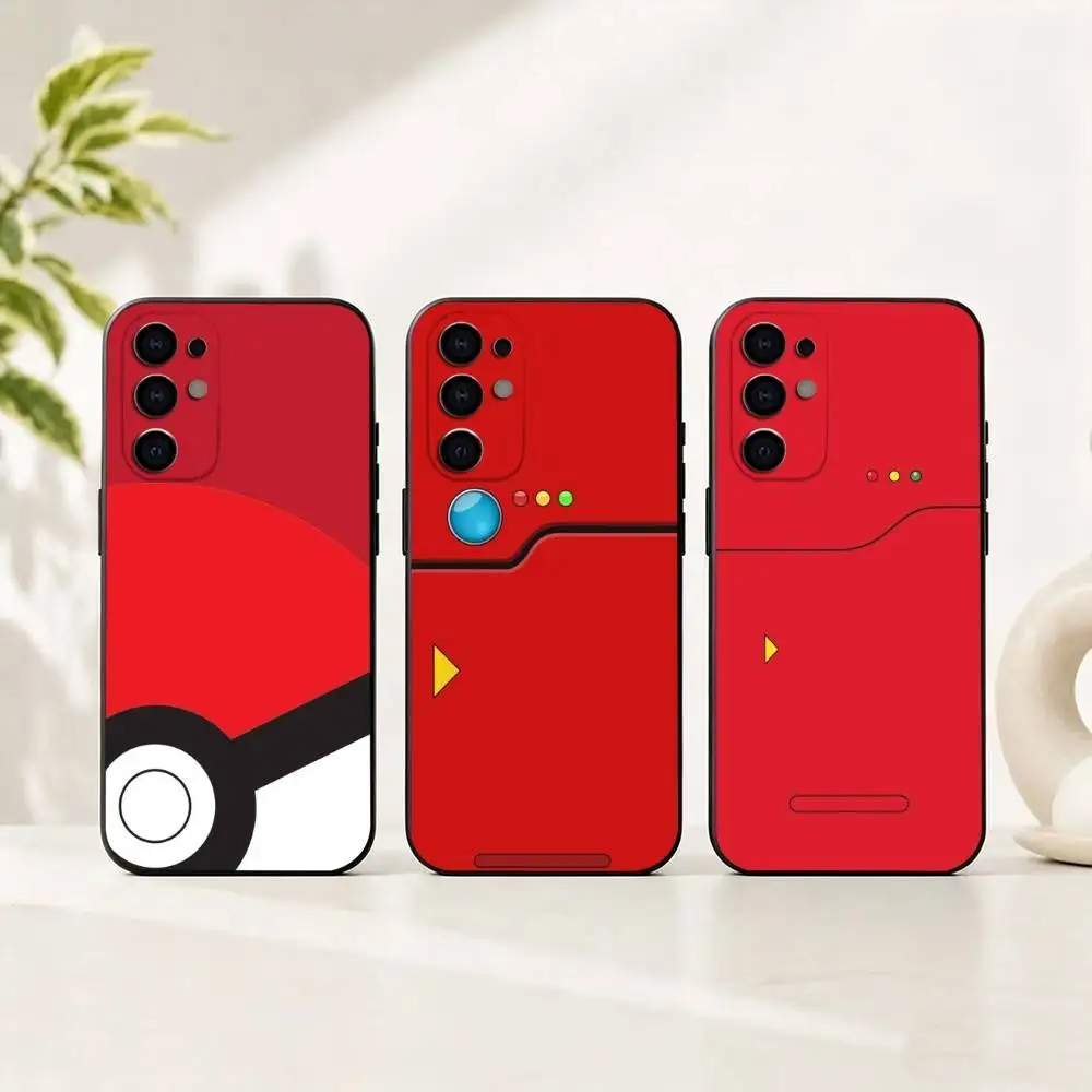 Enhanced Pokedex-Inspired Silicone Phone Case - Soft, Durable Black Cover