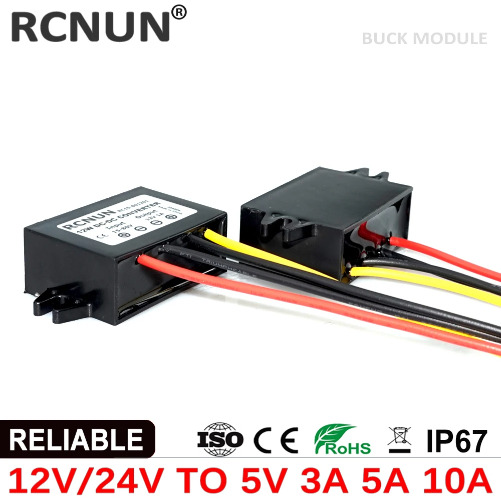 Alimentatore Convertitore DC-DC 12V/24V A 5V – Step Down Impermeabile 5A 25W Per Auto, Camper, Barca E Pannelli Solari