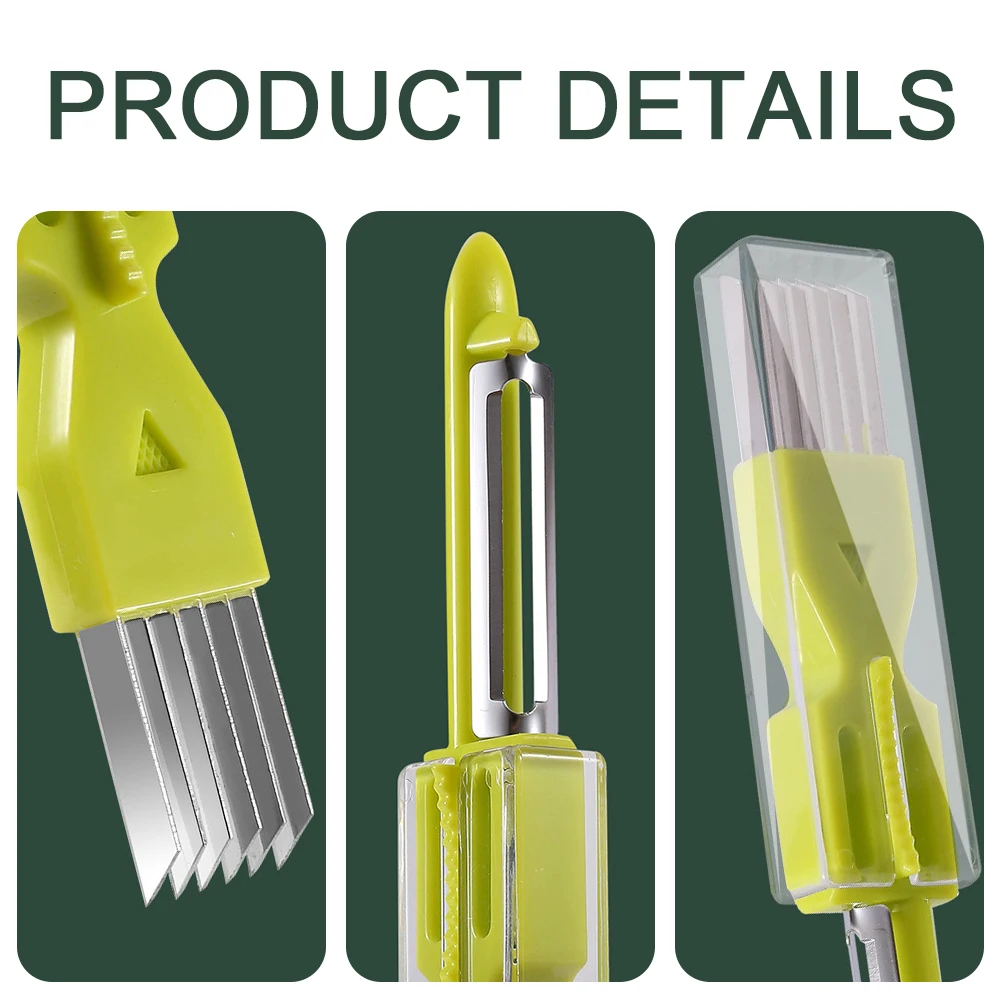 Vegetable Cutter Fruit Cutter Portable Multifunction Manual Food Chopper Sharpen Stainless Shredded Green Onion Cut Slicers Kitchen Vegetable Cutting Tool