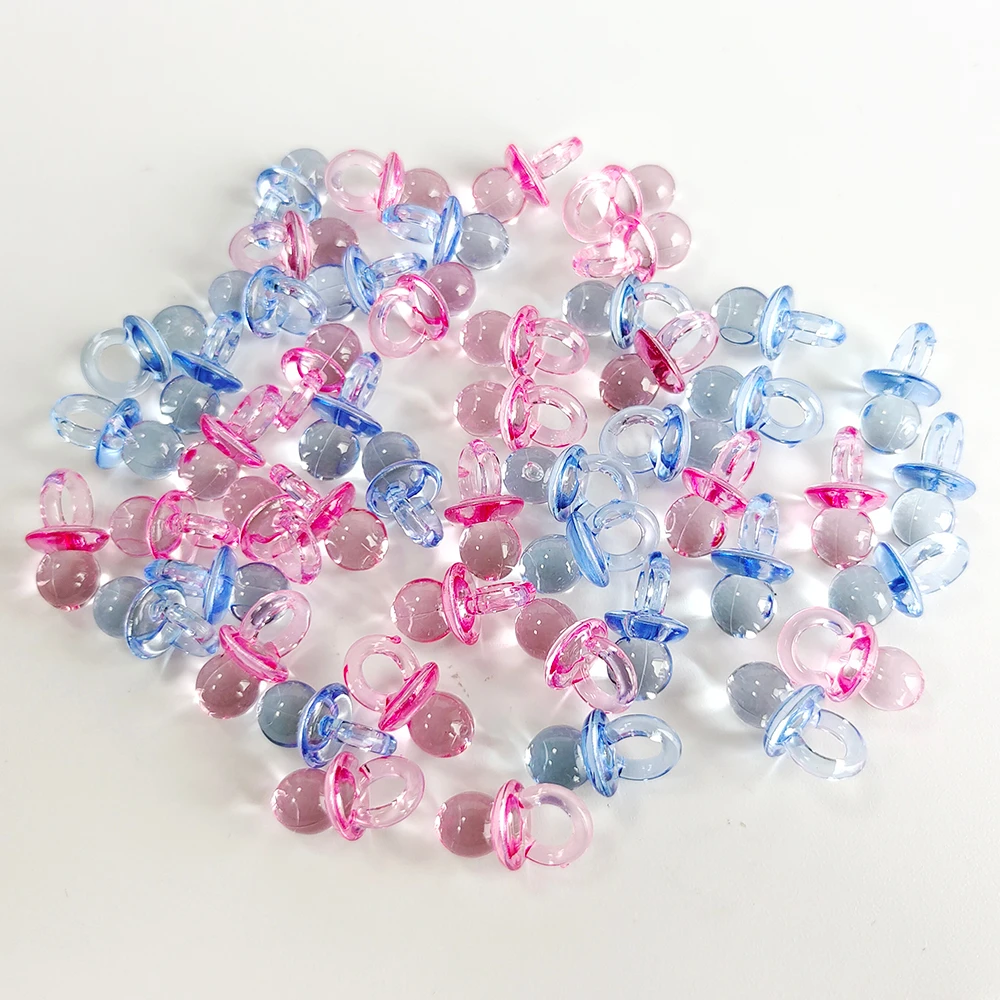 50 Stück Mini-Acryl-Nippel-Kunststoff-Schnuller-Abstandsperlen-Anhänger für Schmuckherstellung, Baby-Armband, Halskette, Babyparty, Kuchendekoration – Detail 9