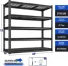 48" W Garage Shelving 2750LBS Heavy Duty Garage Storage 5 Tier Adjustable Metal Storage Shelves Industrial Shelving 2