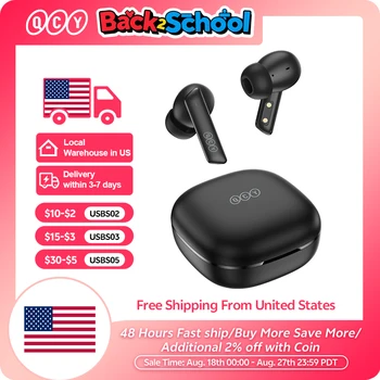 QCY HT05 ANC Wireless Earphone 40dB Noise Cancelling Bluetooth 5.2 Headphone 6 Mic ENC HD Call TWS Earbuds Transparency Mode 1