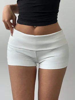 BASICS Plain Color Knitted Low-Rise Skinny Workout Shorts For Women Sexy/Summer