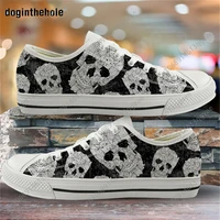 3D Gothic Sugar Skull Printed Style Low Top High Quality Sneakers Mens Womens Teenager Canvas Sneaker Couple Shoes Custom Shoe 2