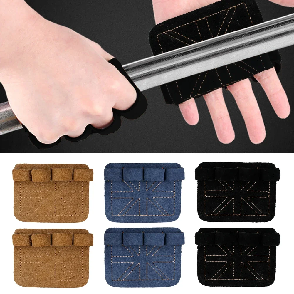 Cowhide Leather Weight Lifting Gloves Anti-Slip Palm Pad Half Finger Training Gym Glove Fitness Sports Accessories Protection