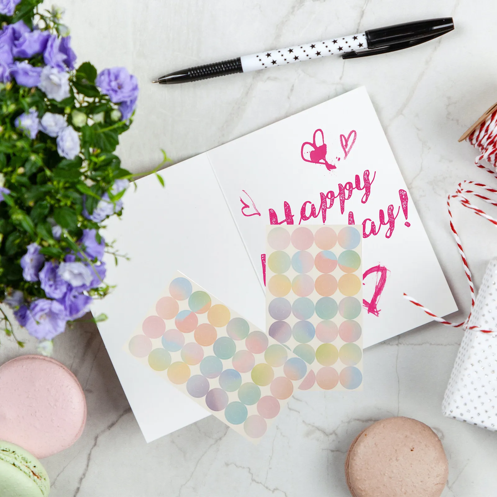 16매 간편하게 붙이는 구멍 보강 스티커, 헐렁한 종이 구멍 보수 및 강화, 바인더 구멍 라벨, 공예용