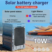 LEAORLD Chargeur de batterie solaire 10W MPPT 12V, kit de charge au solaire pour batterie 12V pour voiture, bateau, marine, camping-car 4