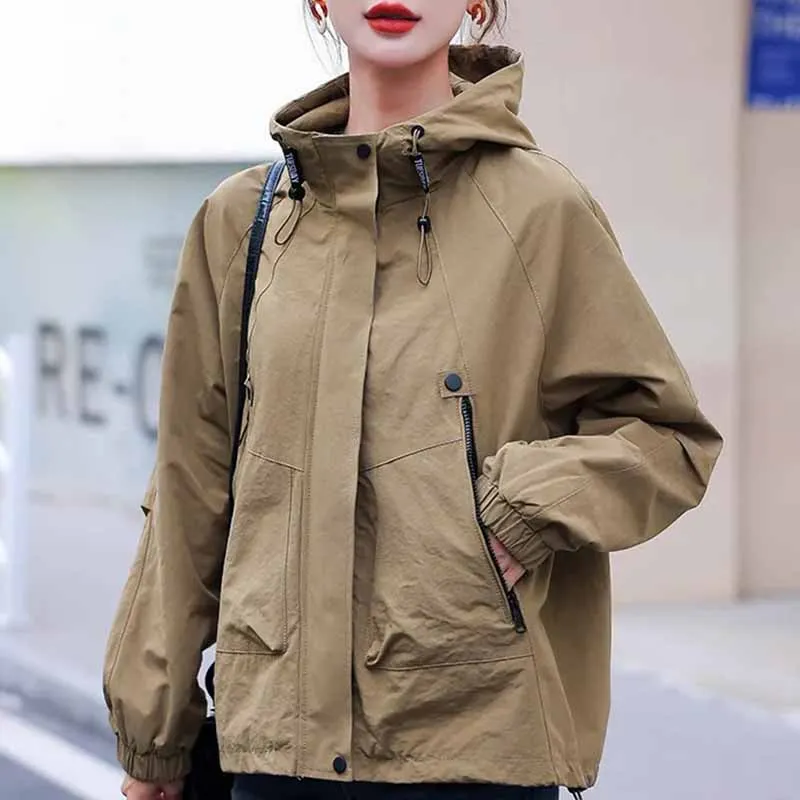 Windbreaker Large size Woolen coat Autumn Winter Large Size Woman's clothing Long Sleeve Leopard