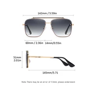 Lunettes de soleil dégradées pour hommes, grandes lunettes de soleil à monture métallique pour femmes 6