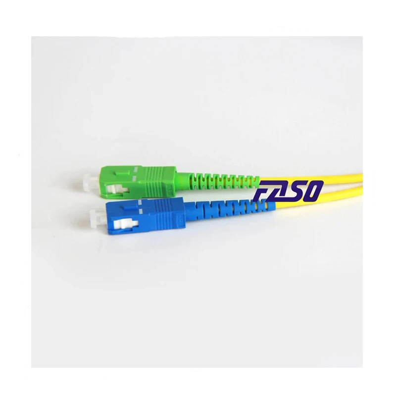 50Pcs 3M Fiber Optic Cable SCAPC-SCUPC/SCAPC Single Mode 9/125 G652D Simplex 3.0mm Fiber Optic Patch Cord Yellow LSZH Jacket