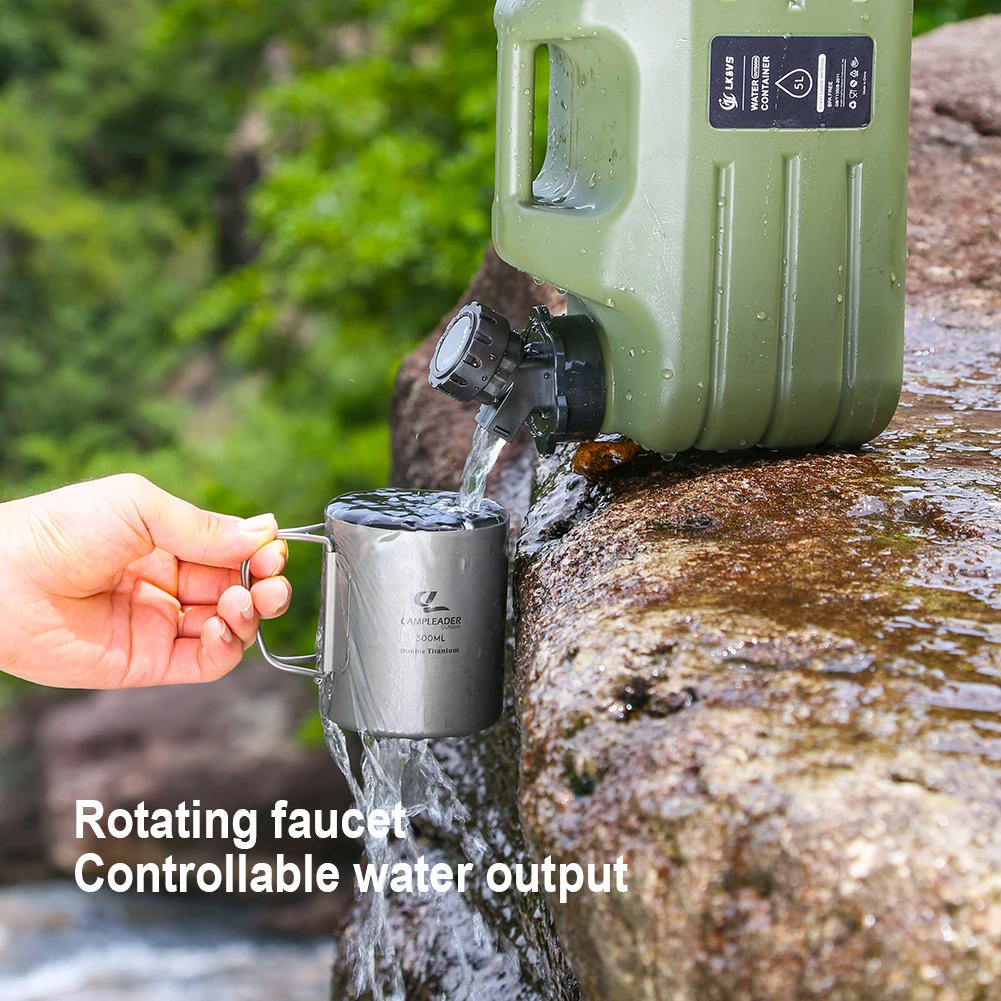12/11/5L Water Bottle Camping Large Capacity Water Pouch With Detachable Faucet Food-Grade Car Tank Camping Bucket