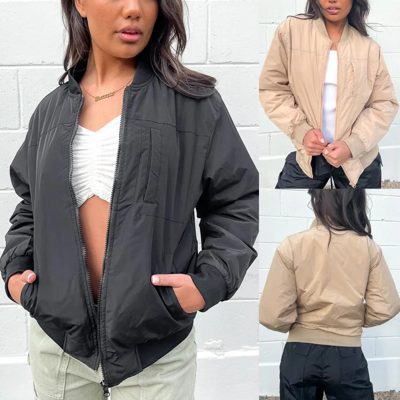 Fashion Oversize Baseball Jacket Women 2022 Vintage Windproof Zipper Racing Hip-hop Coat Button Up Fitness Bomber Jacket Casual