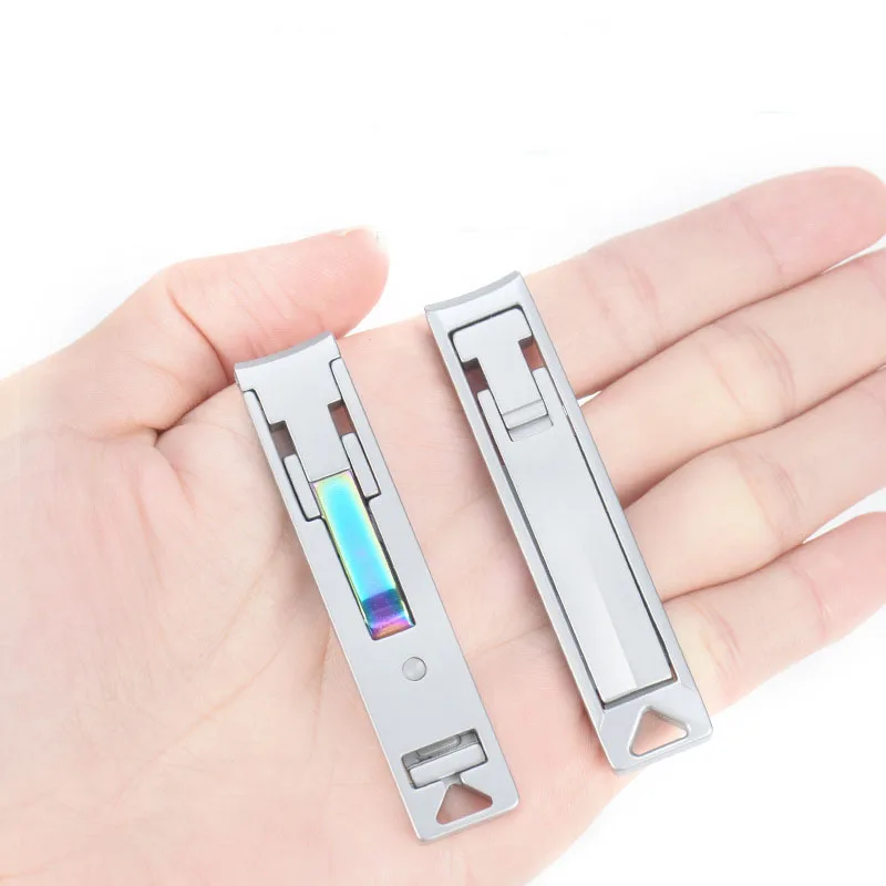 Ultra Thin Nail Clippers Portable Nail Cutters With Cow Leather Cover Superior Texture Stainless Steel Manicure Tool