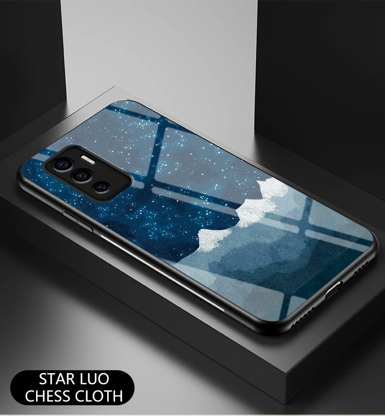 Per VIVO V23E Copertura DECLAREYAO Vetro Duro Coque Per V7 Plus V11i V11Pro V15 V17 V20 Pro V21 Custodia in vetro temperato Silicone_voghion.com