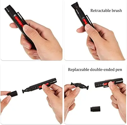 3 in 1 Kit Lens Cleaner Pen Dust Cleaner For DSLR VCR DC Camera Lenses Filters Cleaning Retractable Brush camera cleaning set camera cleaning kit camera cleaning pen
