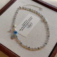 Bracelet double couche en argent avec perles de labradorite naturelle, pierre de lune, spectrolite, agate bleue en forme de cœur, cristal porte-bonheur pour la fortune et la bénédiction 2
