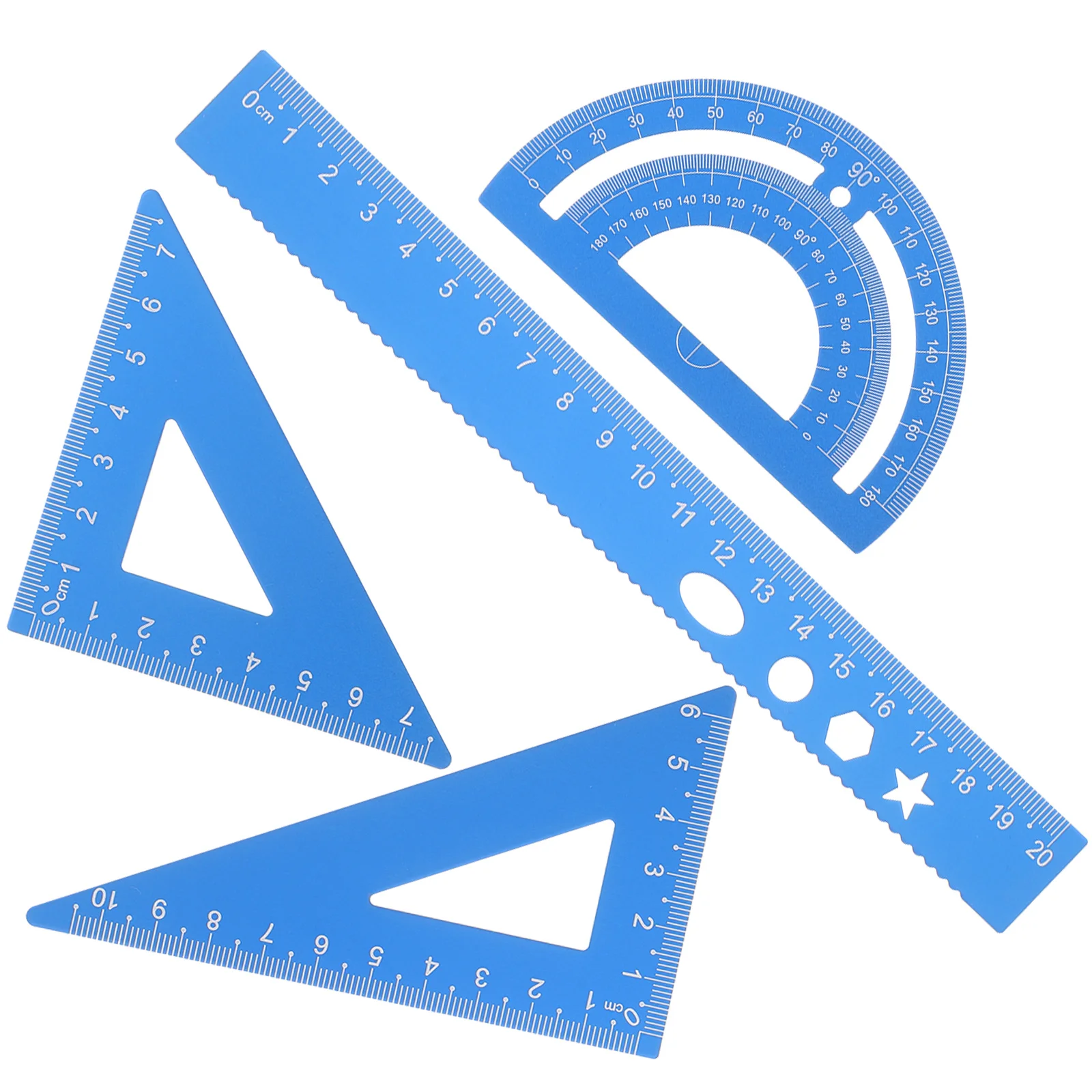 

Ruler Set Square Triangle School Must Have Suite Drawing Aluminum Alloy and Protractor Student