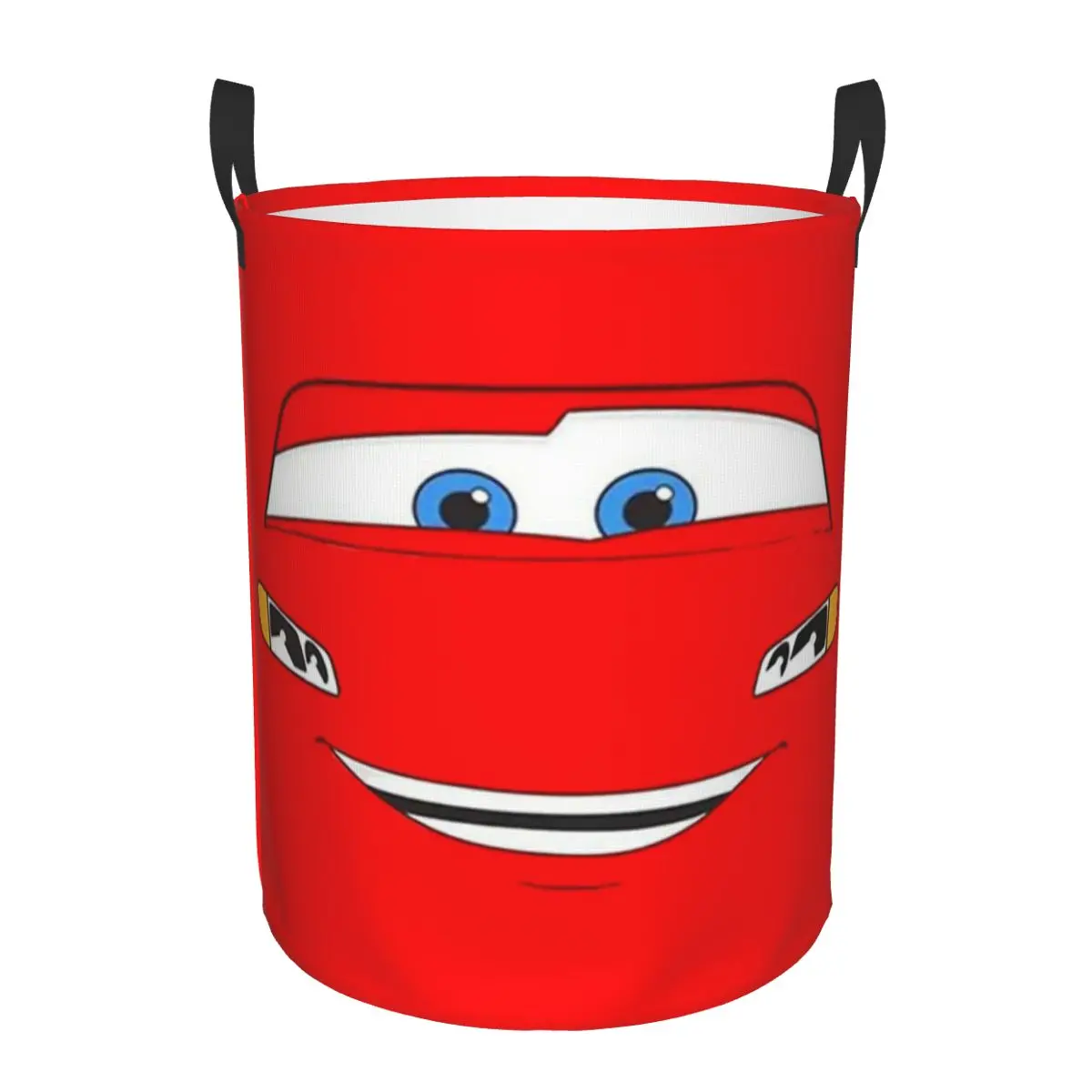 Customized Happy Cars Lightning McQueen Laundry Basket Foldable Large Capacity Clothes Storage Bin Cartoon Baby Hamper
