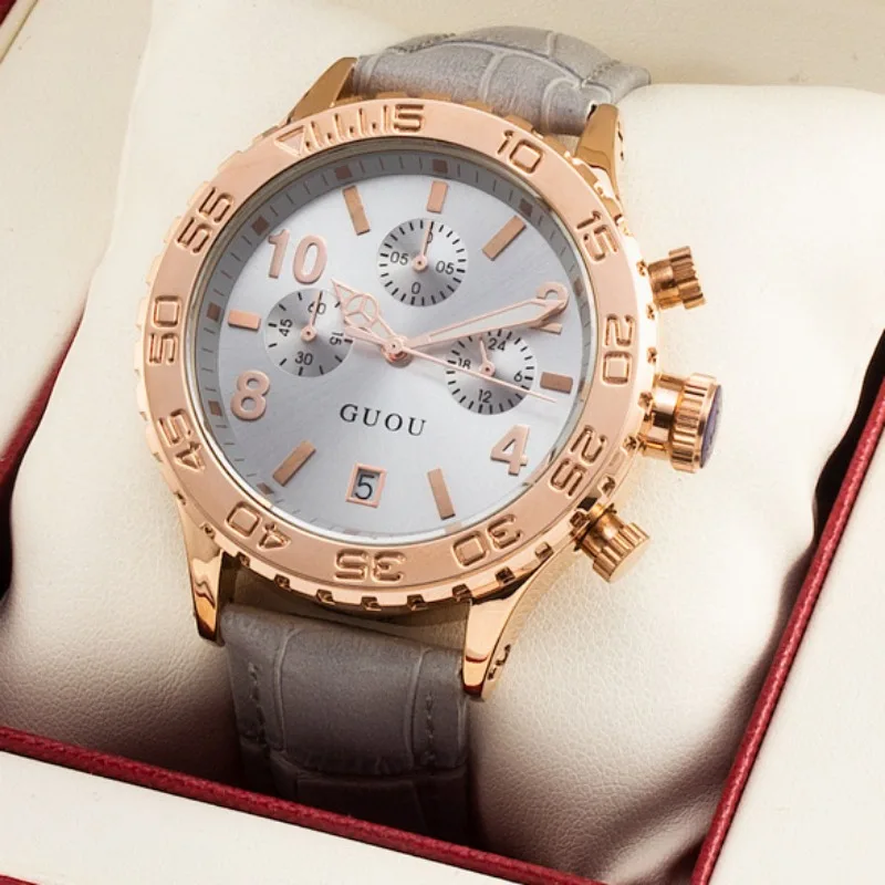 New Women Watch Trend Small Three Needles Sport Lady Quartz Watch Exquisite Fashion Large Disk Waterproof Leather Strap Relogio