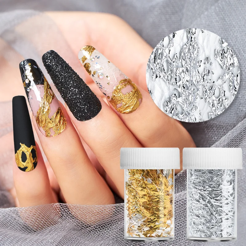 

3D сетчатая Золотая и серебряная фольга, наклейка для ногтей, Золотая и серебряная сетчатая линия, лента на ногти, шелковая фольга, украшения для дизайна ногтей, наклейки для лака