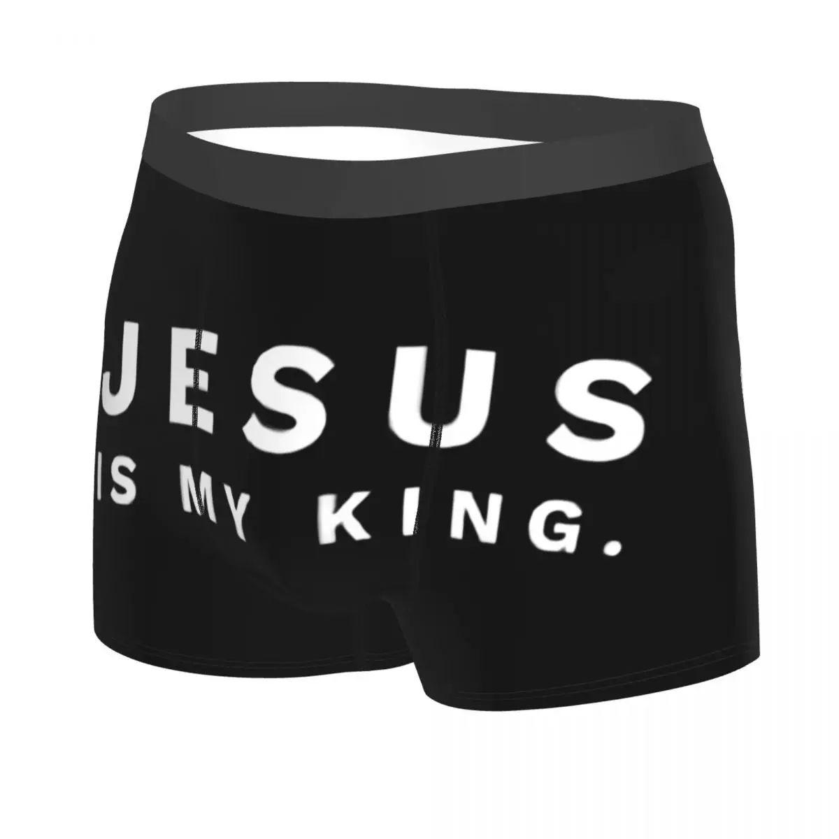 Custom Jesus Is My King Boxers Shorts Panties Male Underpants Stretch  Religious Christian God Briefs Underwear 2