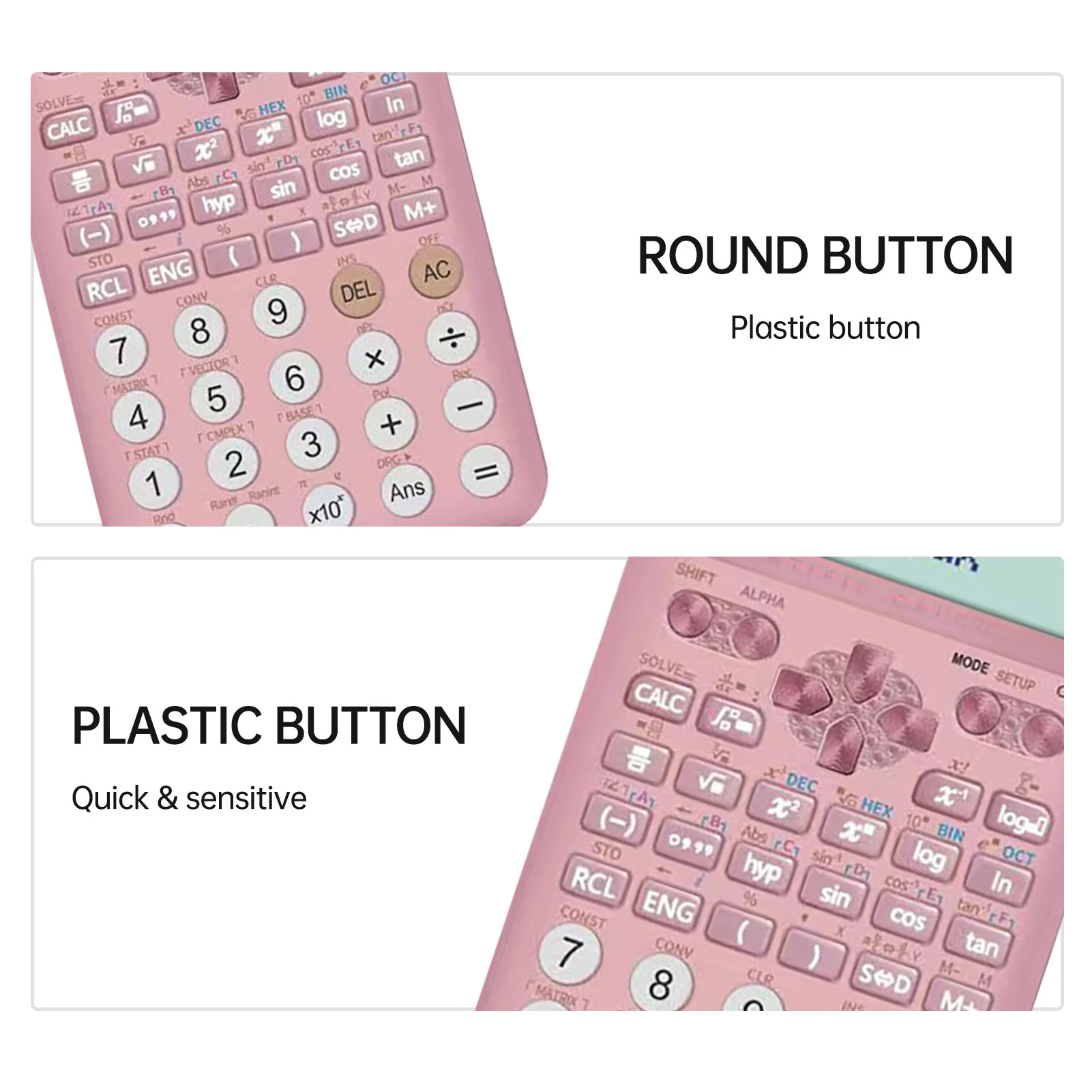 Scientific Calculators Math Calculator with 417 Function 10+2Digits Display Dual Power Supply Ideal for Teachers College Student - 5