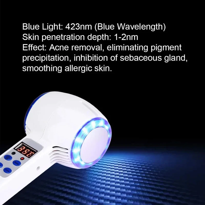 Hot and Cold Double Heads Hammer Massage Instrument Anti-Wrinkle Skin Tighten Lifting Blue Light Facial Beauty Massager Device