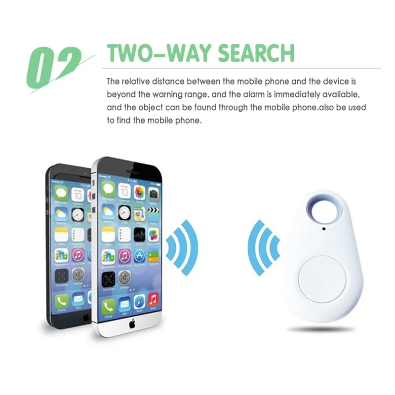 Mini Smart GPS Tracker Waterproof Bluetooth Tracker Anti-Lost Alarm Tag Wireless Finder Locator Pet Dog Cat Keys Wallet Bag Kids