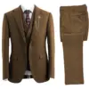 Men 3 Piece Suit Tweed Herringbone Double-Breasted Wedding Tuxedos Size  Men Clothing 1