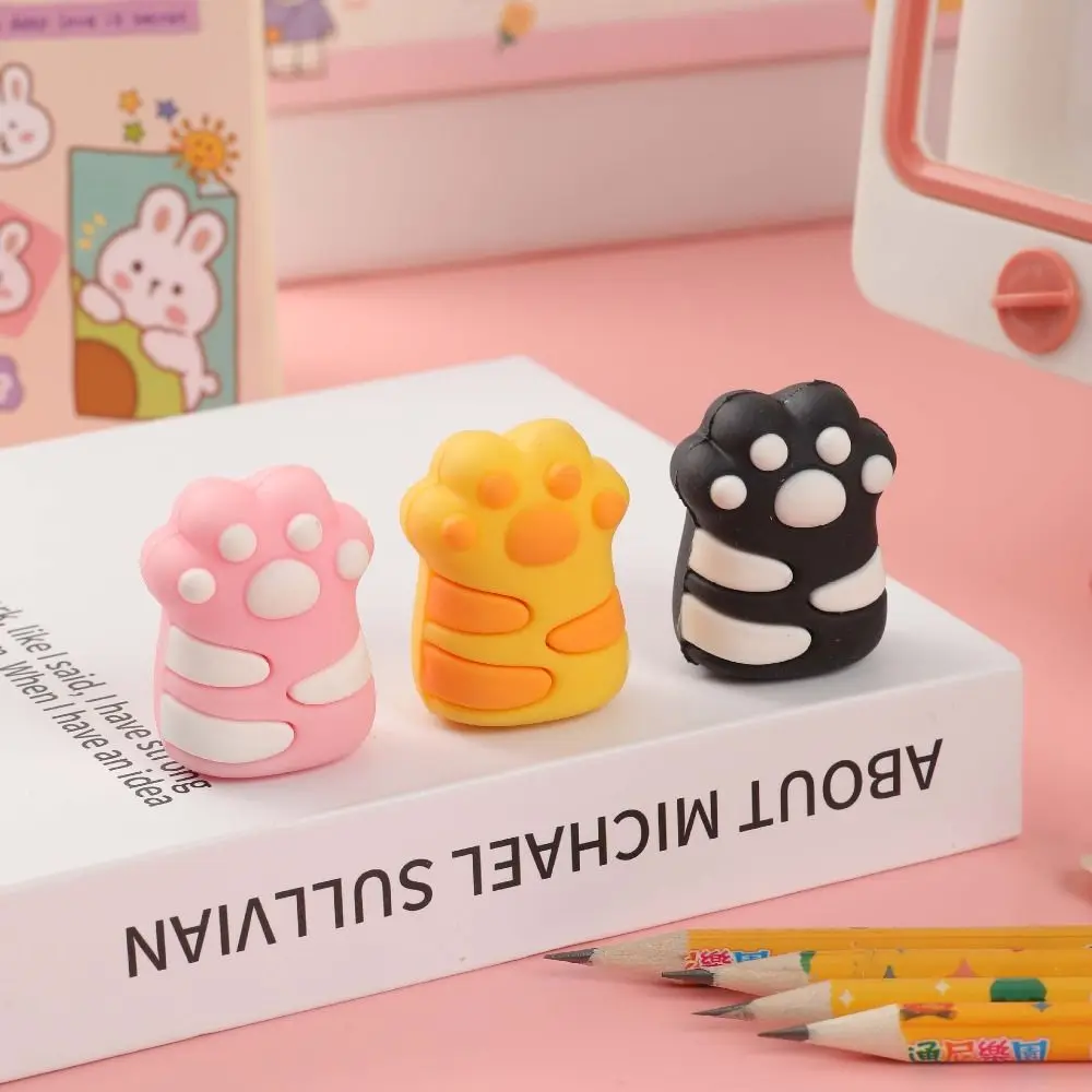 미니 고양이 발 모양의 수동 연필 깎이 단일 구멍 스케치 연필 절단 도구 PVC 쓰기 연필 커터 문구