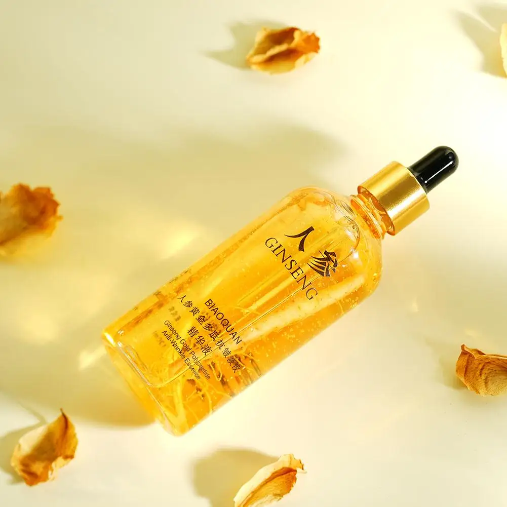 100mlGold Ginseng Face Essence Polypeptide Lightening Skin Moisturizing Facial Serum Smoothing Skin Care Products Deep Hydration 4