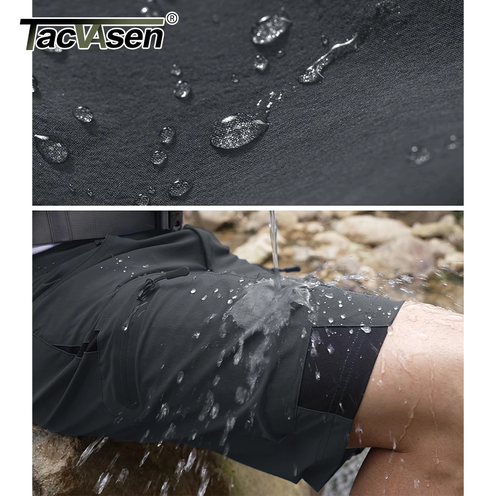 TACVASEN Quick Dry Lightweight Casual Shorts Men's Working Outdoors Waterproof Hiking Fishing Short Pants with Multiple Pockets 6