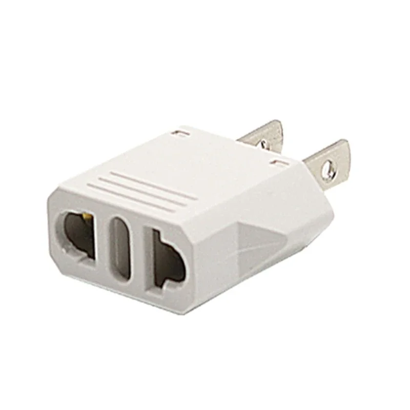 Travel Plug Adapter US to EU Europe Plug Converter 2Pin Flat to 2Pin Round Power Adaptor P0RC