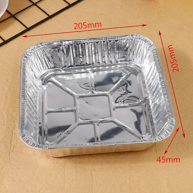 20pcs Air Fryer Aluminum Foil Trays Foil Plate Container Home Oven Baking  Pan Food Trays Containers Cookware