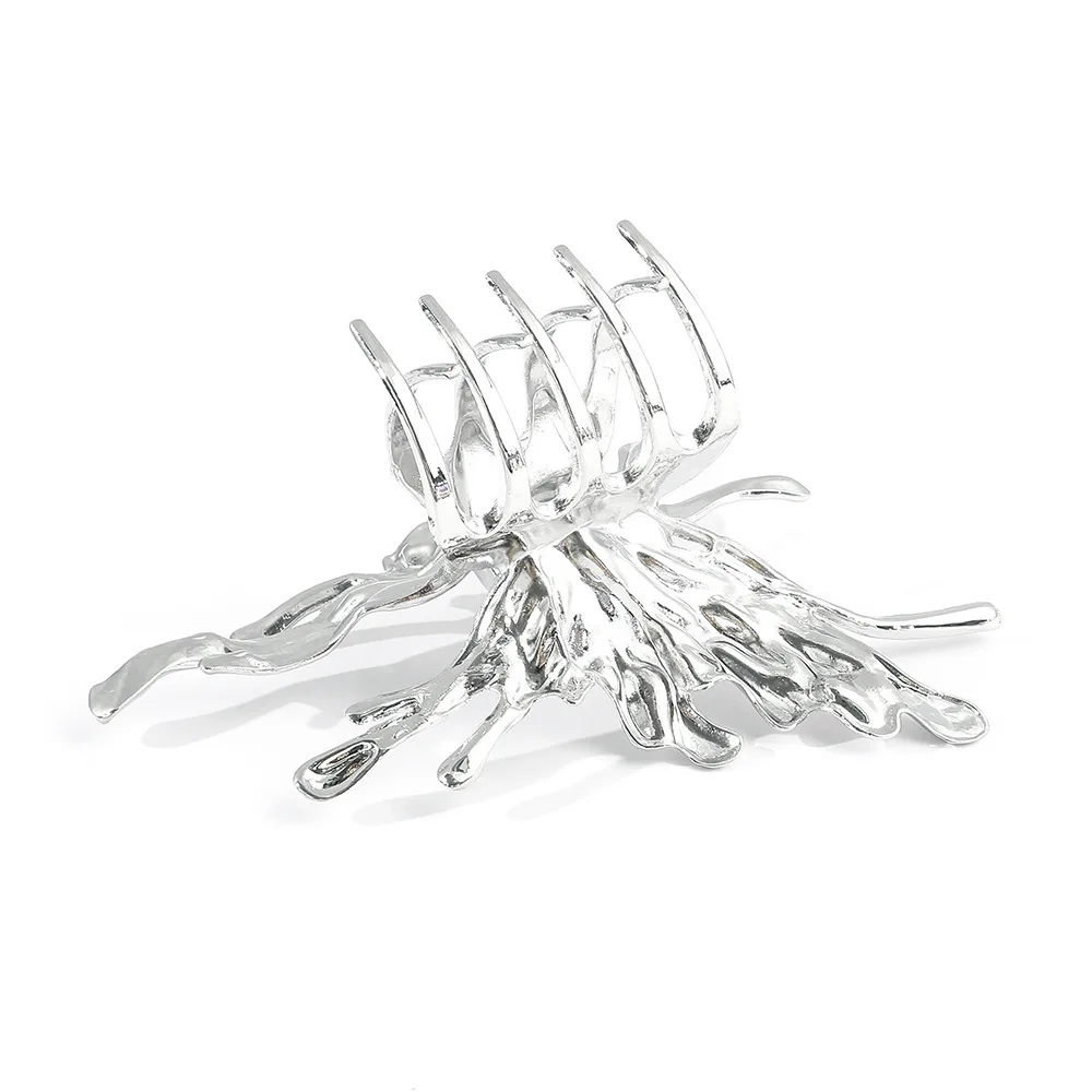 Neue Schmetterling-Haarklammern für Frauen in Leuchtendem Schwarz und Silber, Cooler Metallstil, Modische Haarspangen, Kopfschmuck-Sets, Geschenke – Detail 11